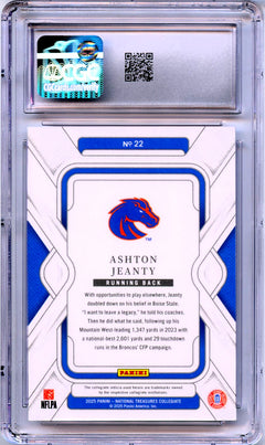 Ashton Jeanty RC 2025 National Treasures Collegiate Blue Century Rookie SP 44/75 CGC 10-2