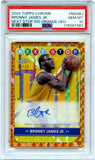 Bronny James Jr RC 2024-25 Topps Chrome Orange Geometric Next Stop Rookie Auto SP 22/25 PSA 10