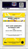 Bronny James Jr RC 2024-25 Topps Chrome Orange Geometric Next Stop Rookie Auto SP 22/25 PSA 10