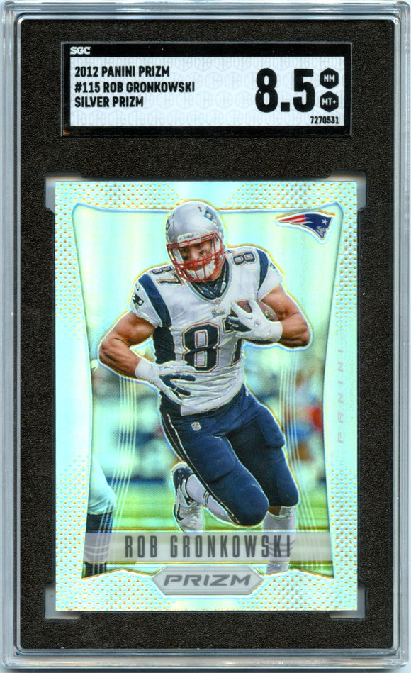 Product Rob Gronkowski 2012 Panini First Year Prizm Silver #115 SGC 8.5 Link