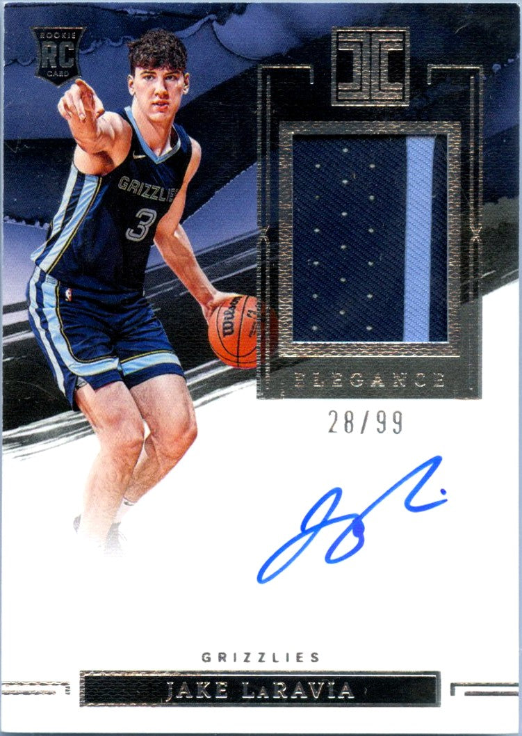 Jake Laravia RC 2022-23 Impeccable Elegance Rookie Patch Auto SP 28/99-1
