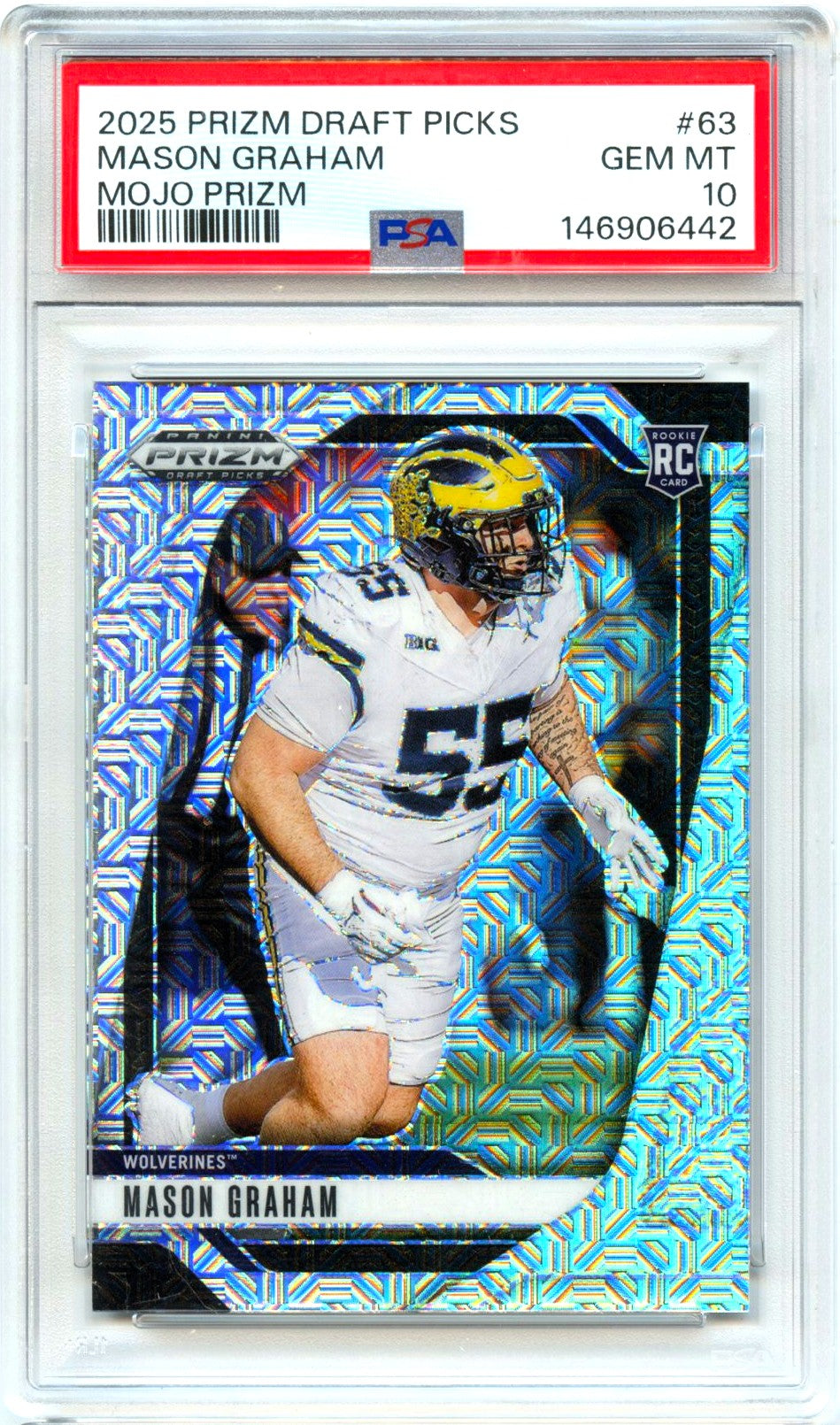 Mason Graham RC 2025 Panini Prizm Draft Mojo Rookie SP 10/25 PSA 10