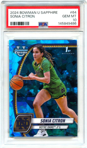 Sonia Citron RC 2024 Bowman U Chrome Sapphire Rookie #64 PSA 10