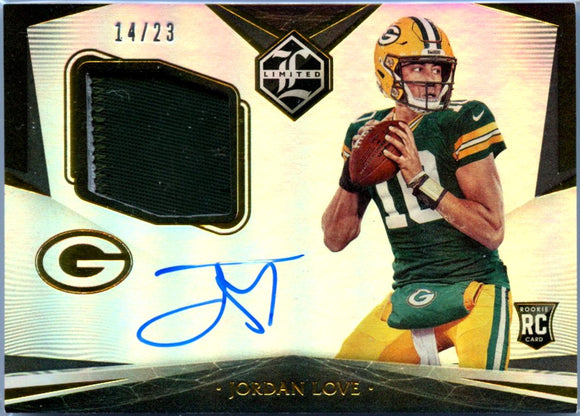 Product Jordan Love RC 2020 Panini Limited Rookie Patch Auto SP 14/23 Link