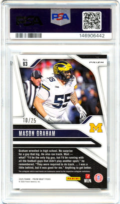 Mason Graham RC 2025 Panini Prizm Draft Mojo Rookie SP 10/25 PSA 10-2