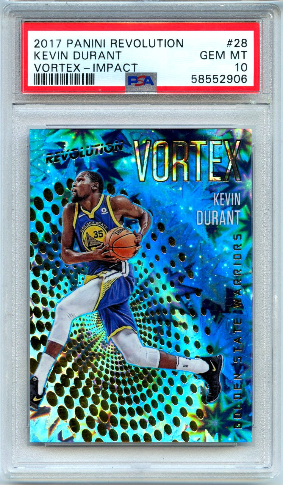 Kevin Durant 2017-18 Panini Revolution Impact Vortex #28 PSA 10-1