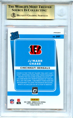 Ja'marr Chase RC 2021 Donruss Optic Pink Rated Rookie #207 BGS 9.5-2