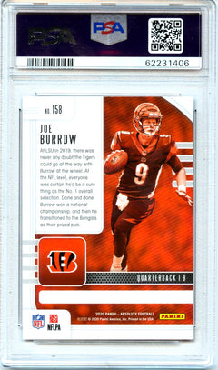 Joe Burrow RC 2020 Panini Absolute Green Rookie #158 PSA 10-2
