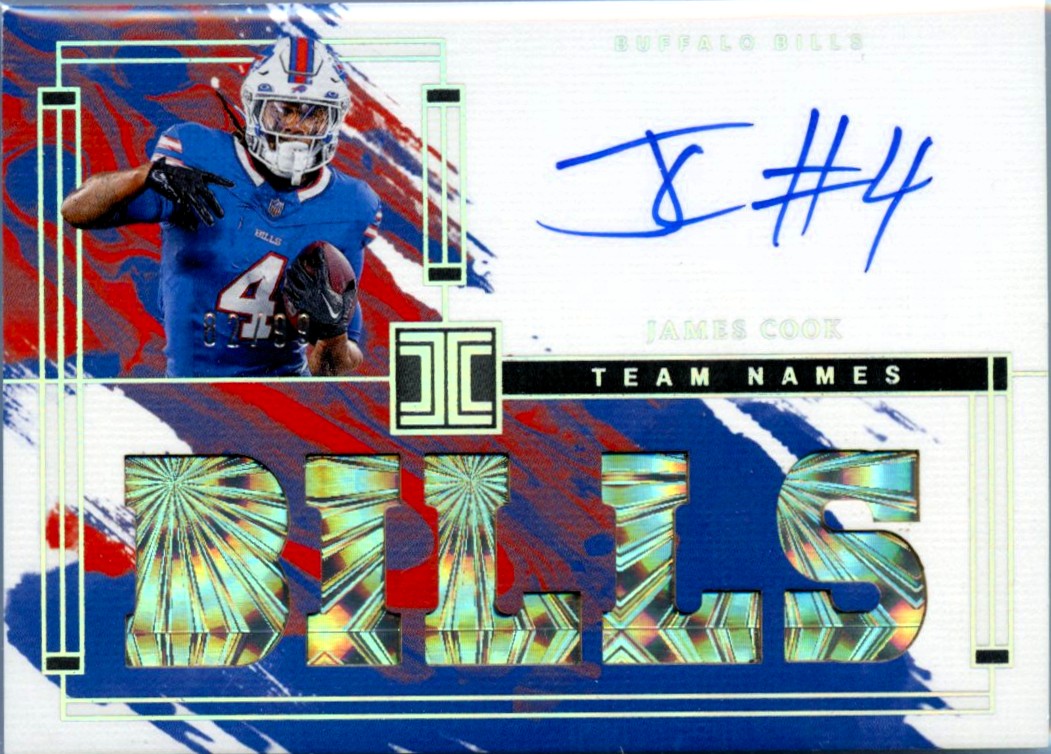 James Cook 2024 Impeccable Team Names Auto SP 82/99-1