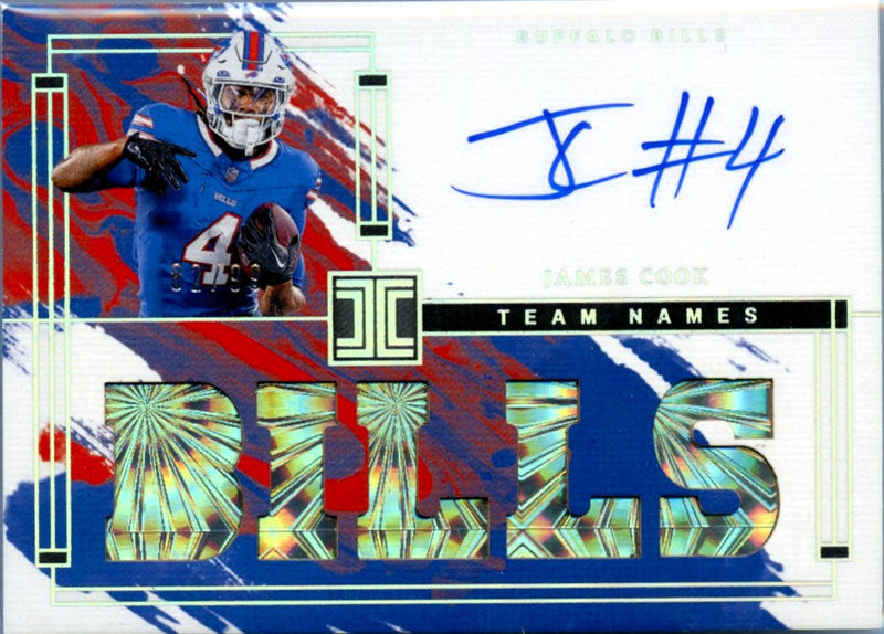 James Cook 2024 Impeccable Team Names Auto SP 82/99-1