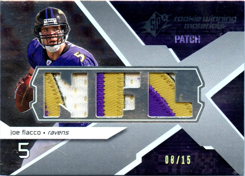 Joe Flacco RC 2008 Upper Deck SPx Winning Materials Rookie Patch SP 8/15-1