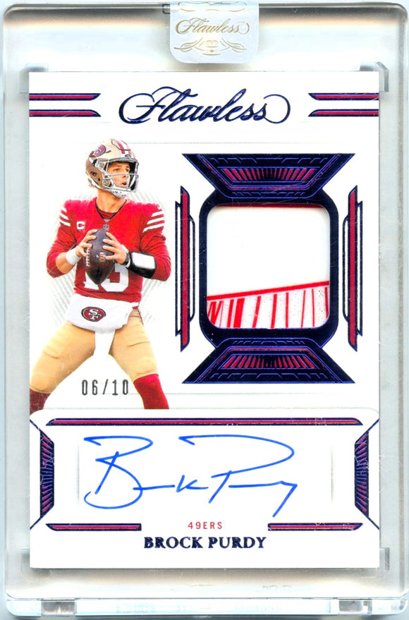 Product Brock Purdy 2023 Flawless Blue Patch Auto SP 6/10 Link