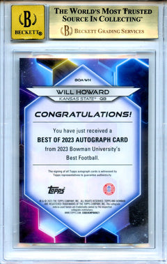 Will Howard RC 2023 Bowman U Best Gold Geometric Rookie Auto SP 47/50 BGS 9.5-2