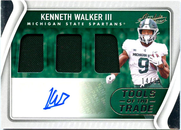 Kenneth Walker RC 2022 Absolute Draft Tools Of The Trade Rookie Patch Auto SP 14/99