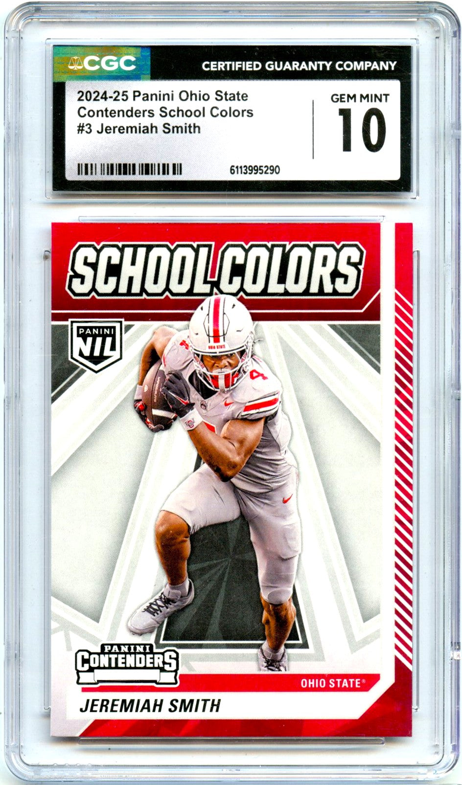 Jeremiah Smith RC 2024 Panini OSU Contenders School Colors Rookie #3 CGC 10