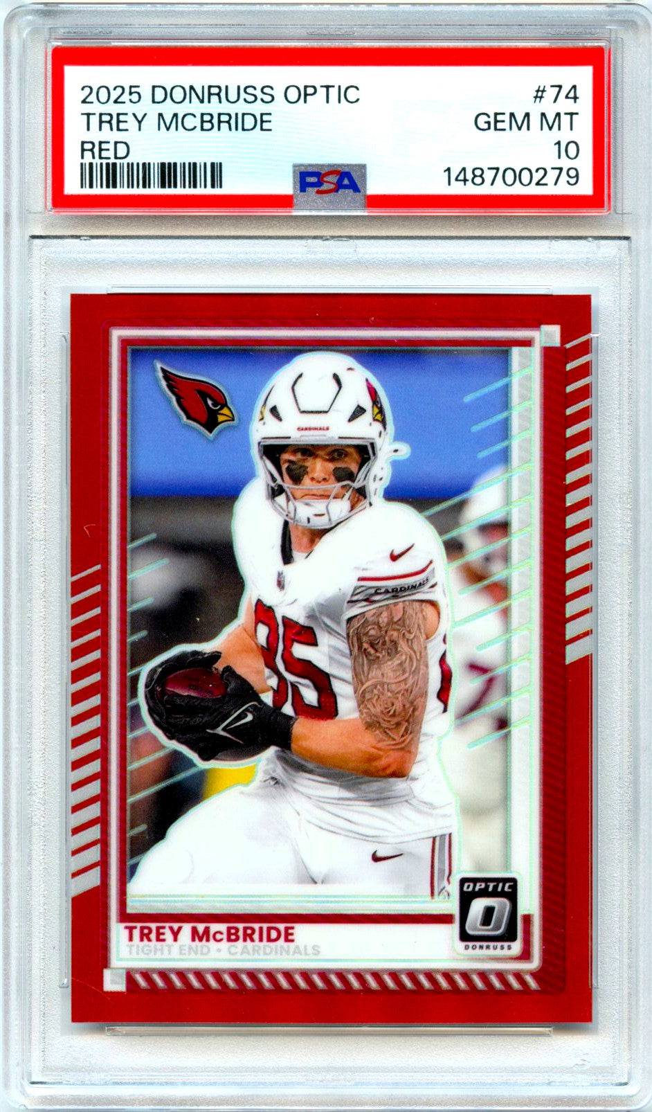 Trey Mcbride 2025 Donruss Optic Red Prizm SP 42/149 PSA 10