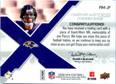Joe Flacco RC 2008 Upper Deck SPx Winning Materials Rookie Patch SP 8/15-2