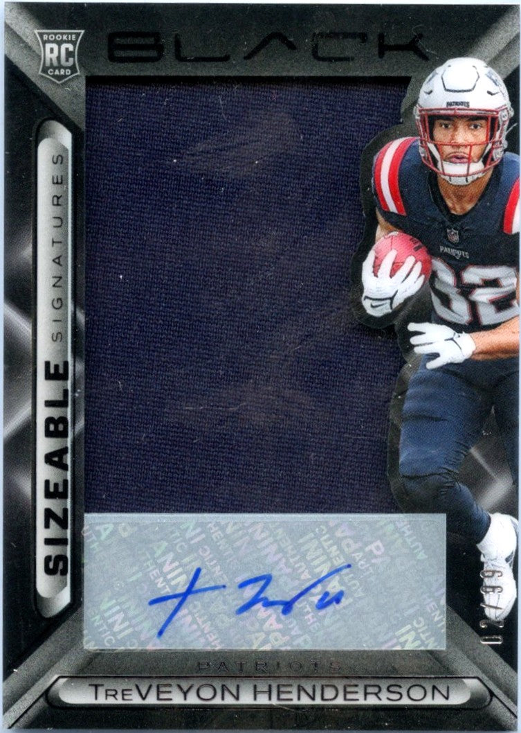 Treveyon Henderson RC 2025 Panini Black Sizeable Rookie Patch Auto SP 2/99-1