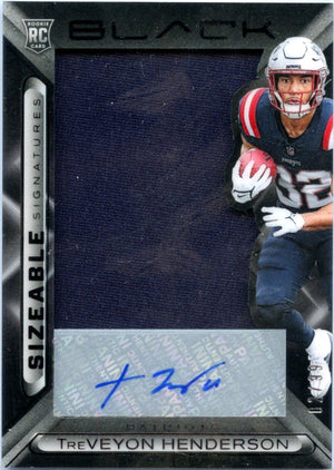 Treveyon Henderson RC 2025 Panini Black Sizeable Rookie Patch Auto SP 2/99
