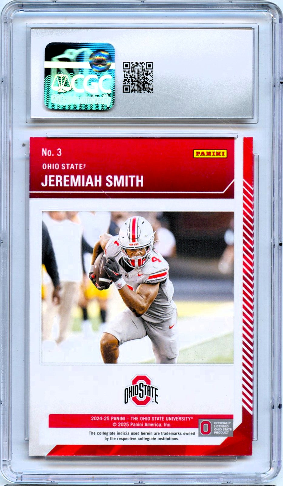 Jeremiah Smith RC 2024 Panini OSU Contenders School Colors Rookie #3 CGC 10