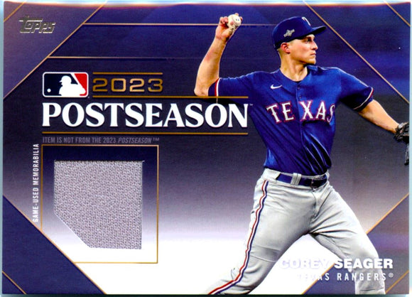 Corey Seager 2024 Topps Postseason Game Used Jersey Patch SP 52/99