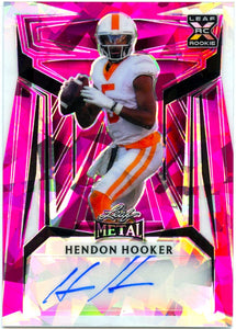 Hendon Hooker RC 2023 Leaf Metal Draft Pink Ice Rookie Auto SP 2/5