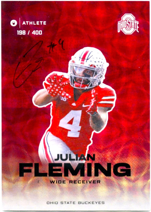 Julian Fleming RC 2023 ONIT Football Rookie On Card Auto SP 198/400