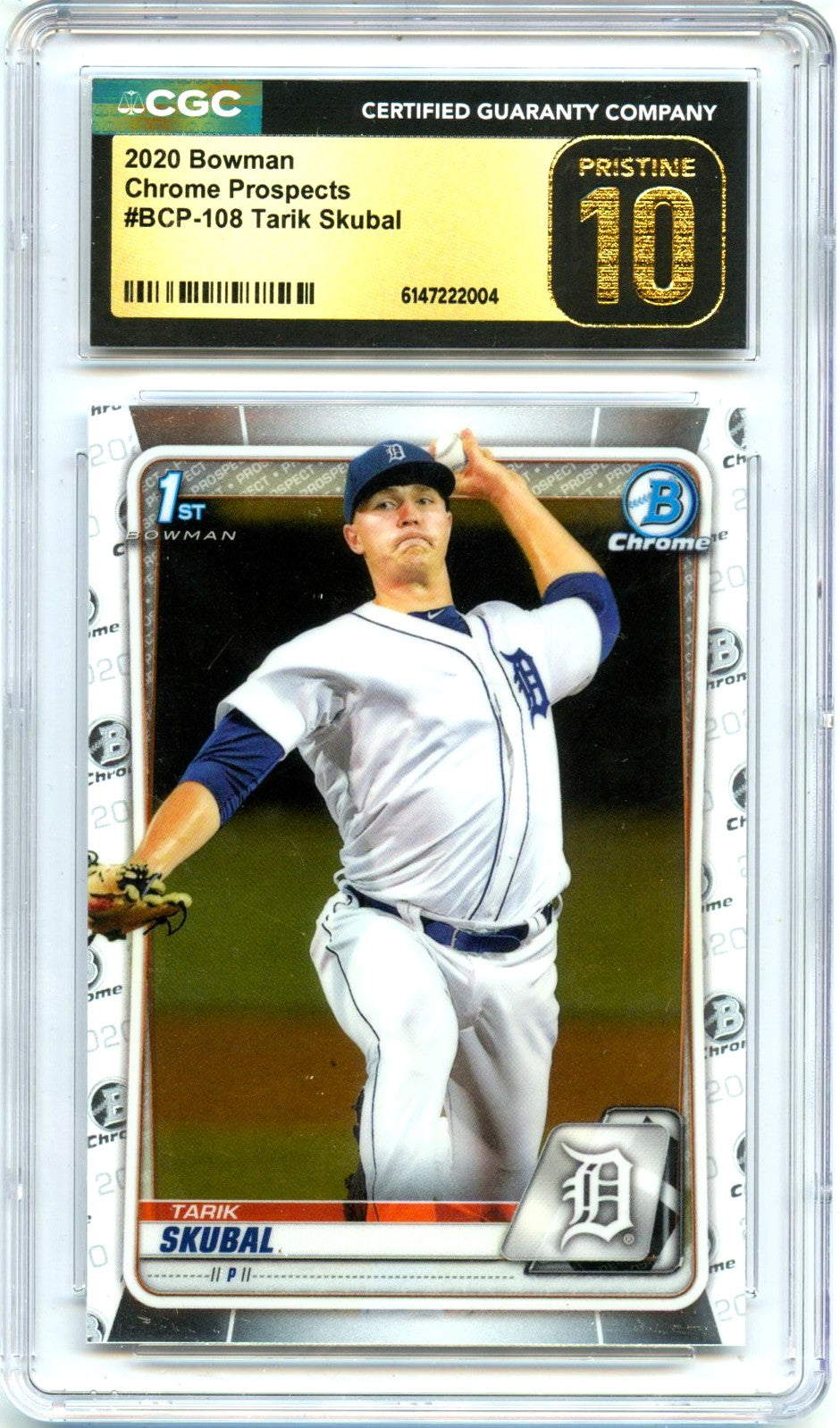 Tarik Skubal RC 2020 1st Bowman Chrome Prospect Rookie CGC 10 Pristine