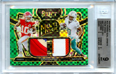 Tyreek Hill 2023 Panini Select Green Prizm Multiverse Patch SP 1/5 BGS 9-1