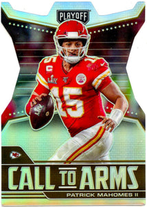 Patrick Mahomes 2021 Panini Playoff Silver Call To Arms Die Cut