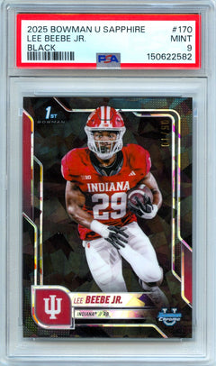 Lee Beebe Jr RC 2025 Bowman U Chrome Sapphire Black Rookie SP 5/10 PSA 9-1