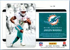 Jaylen Waddle RC 2021 Panini One Rookie Dual Patch Auto SP 11/35-2