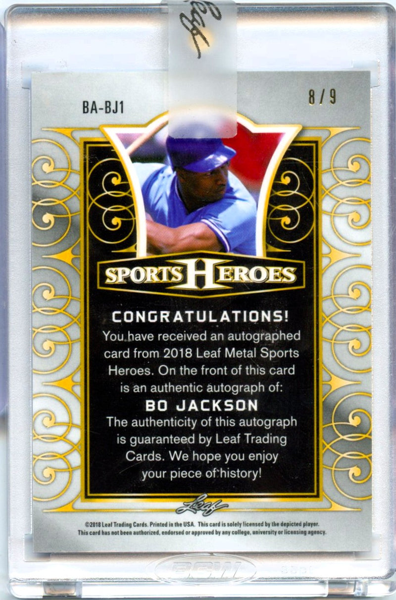 Bo Jackson 2018 Leaf Sports Heroes Blue Wave Auto SP 8/9-2