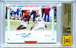 Tee Higgins RC 2020 National Treasures Field Pass Rookie Auto SP 9/10 BGS 9.5