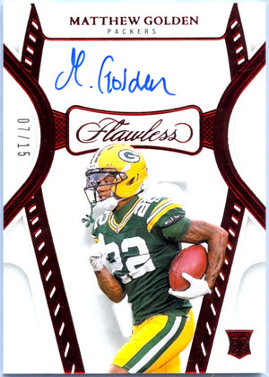 Matthew Golden RC 2025 Flawless Red Rookie Debut Auto SP 7/15