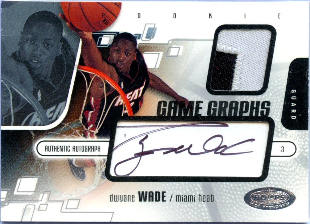 Dwyane Wade RC 2003-04 Fleer Game Graphs Rookie Patch Auto SP 226/400-1