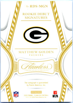 Matthew Golden RC 2025 Flawless Red Rookie Debut Auto SP 7/15-2