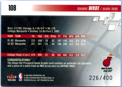 Dwyane Wade RC 2003-04 Fleer Game Graphs Rookie Patch Auto SP 226/400-2