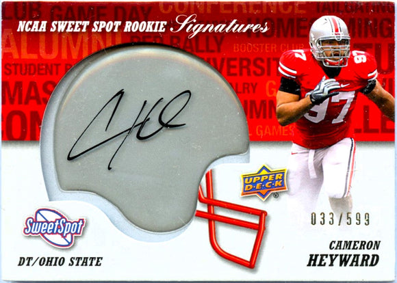 Product Cameron Heyward RC 2011 Upper Deck Sweet Spot Helmet Rookie Auto SP 33/599 Link