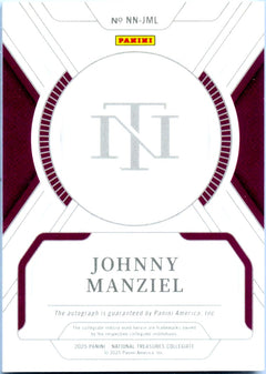 Johnny Manziel 2025 National Treasures Collegiate Notable Nicknames Auto SP 56/75-2