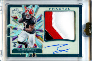 Bijan Robinson RC 2023 Panini One Fractal Rookie Patch Auto SP 4/60