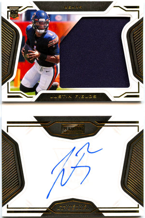 Justin Fields RC 2021 Panini Playbook Booklet Rookie Patch Auto SP 49/99
