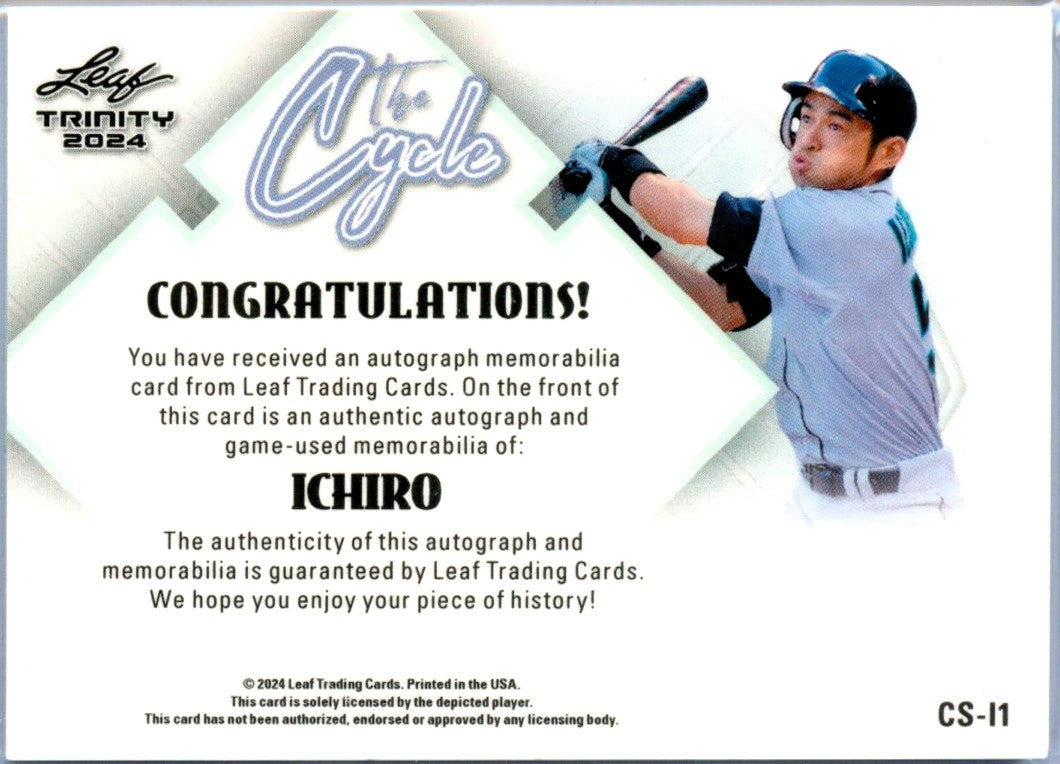 Ichiro 2024 Leaf The Cycle Game Used Patch Auto SP 3/5-2