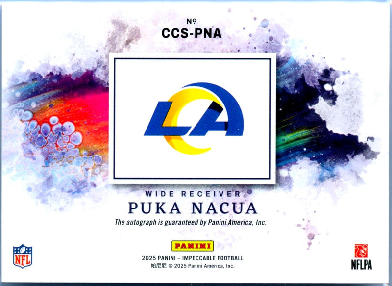 Puka Nacua 2025 Impeccable Canvas Creations Auto SP 12/49-2
