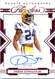 Derek Stingley Jr RC 2022 Flawless Collegiate Red Rookie Auto SP 2/20