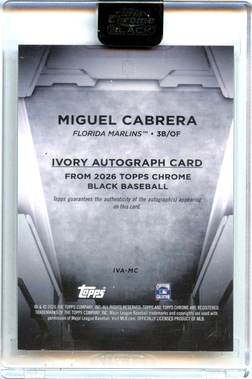 Miguel Cabrera 2026 Topps Chrome Black Orange Auto SP 16/25-2