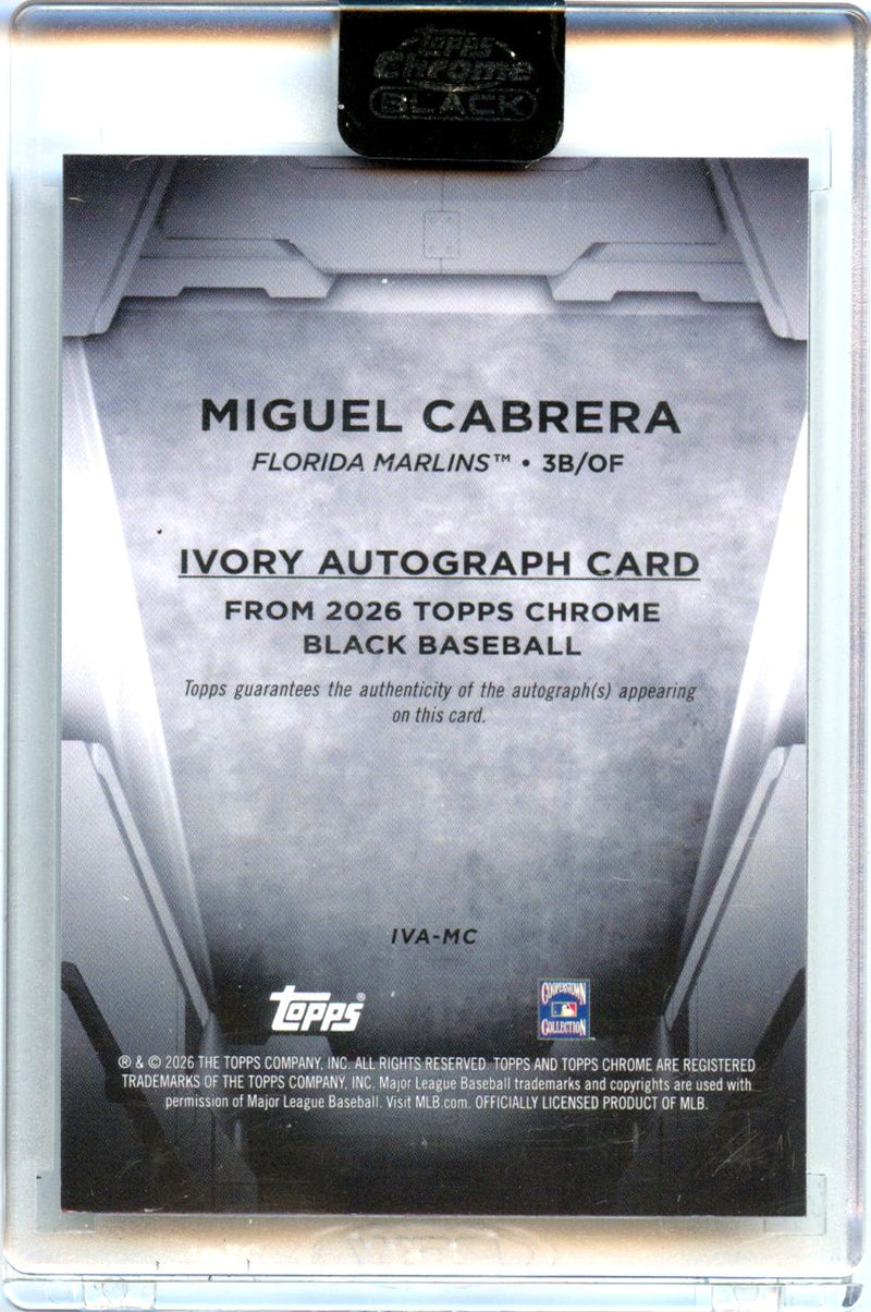 Miguel Cabrera 2026 Topps Chrome Black Orange Auto SP 16/25-2
