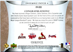 Clemens Santana Carpenter Smoltz 2006 UD Exquisite Quad Game Used Patch SP 1/10-2