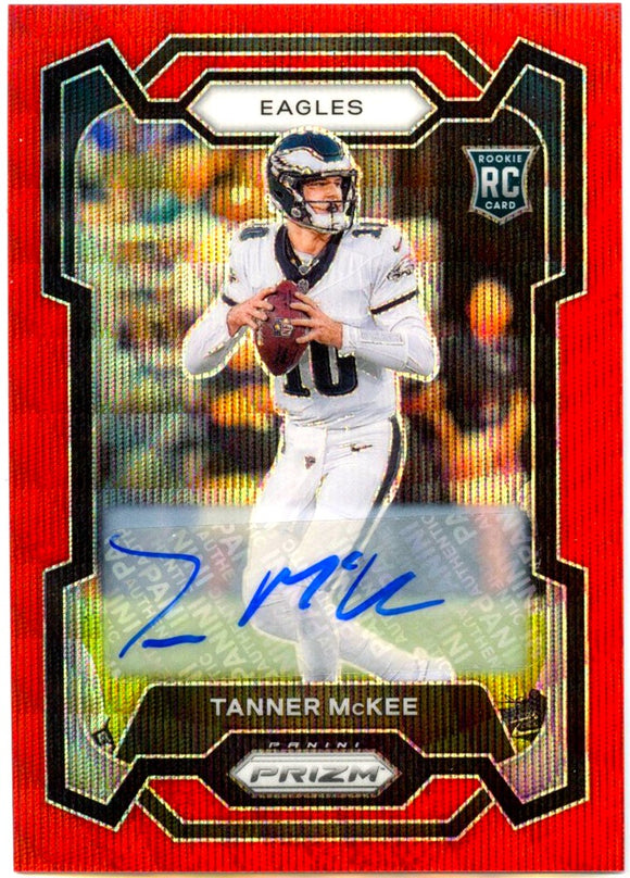 Tanner Mckee RC 2023 Panini Prizm Red Wave Rookie Auto SP 147/149