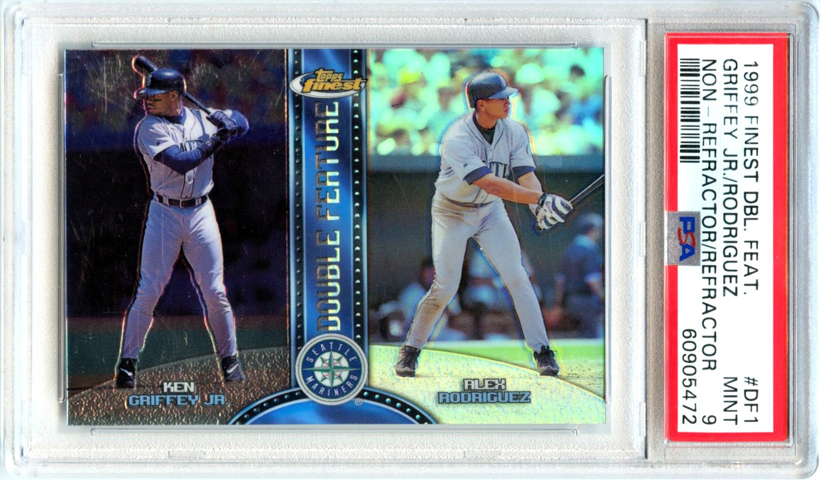 Ken Griffey Jr Alex Rodriguez 1999 Topps Finest Refractor Double Feature PSA 9-1